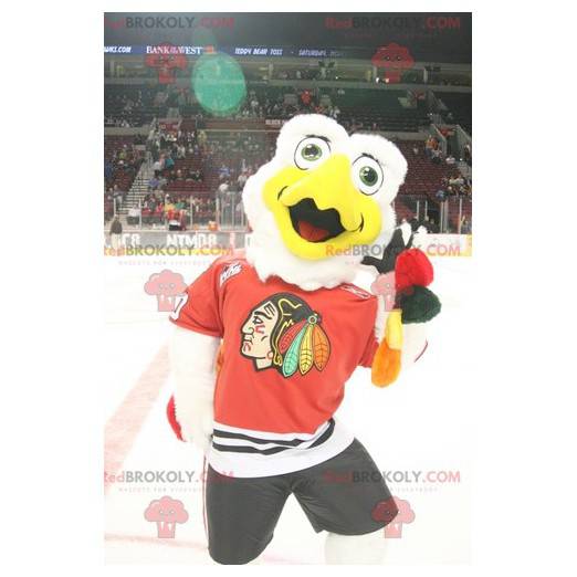 White eagle vulture mascot in sportswear - Redbrokoly.com