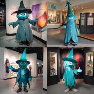 Teal Witch S Hat maskot...