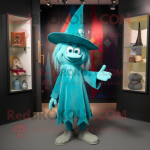 Teal Witch S Hat maskot...