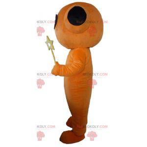 Robô laranja e preto, mascote gigante alienígena -