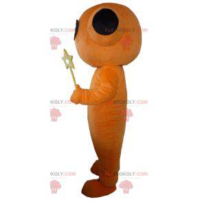Robô laranja e preto, mascote gigante alienígena -