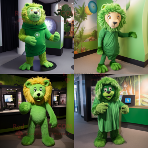Grønn løve maskot kostyme...