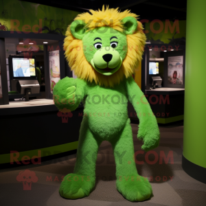 Grønn løve maskot kostyme...