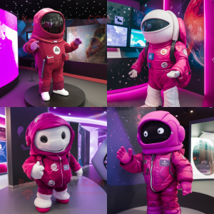 Magenta astronaut mascotte...