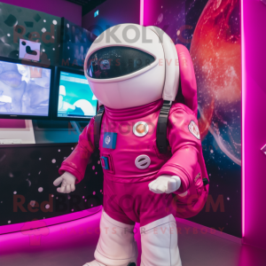 Magenta astronaut mascotte...