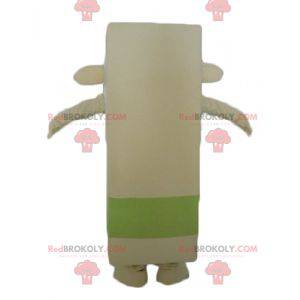 Mascot papas fritas gigantes de color beige y verde -