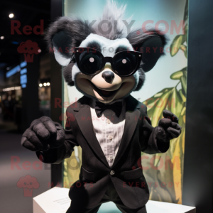 nan Aye-Aye mascot costume character dressed with a Tuxedo and Sunglasses