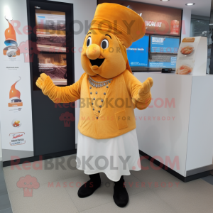 nan Butter Chicken mascot costume character dressed with a Trousers and Berets