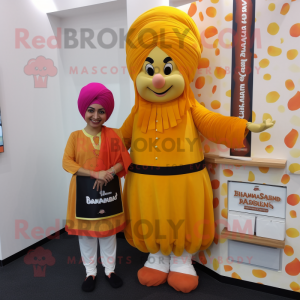 nan Butter Chicken mascot costume character dressed with a Trousers and Berets