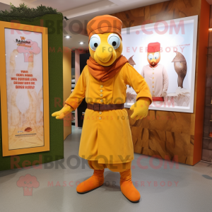 nan Butter Chicken mascot costume character dressed with a Trousers and Berets