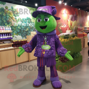 nan Grape mascot costume character dressed with a Graphic Tee and Keychains