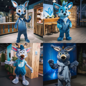 Blue Deer maskot kostume...