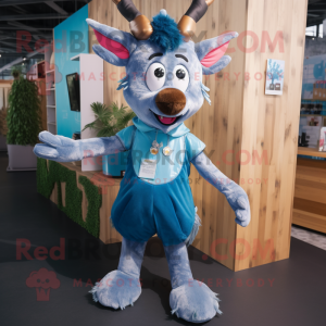 Blue Deer maskot kostym...