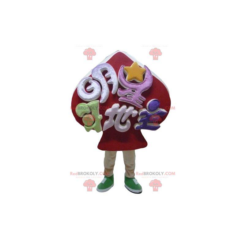 Mascotte di carte da gioco mascotte di picche rosse - Mascotte di carte da gioco mascotte di picche rosse -
