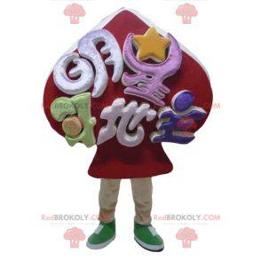 Mascotte di carte da gioco mascotte di picche rosse -