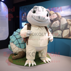 Hvid Glyptodon maskot...