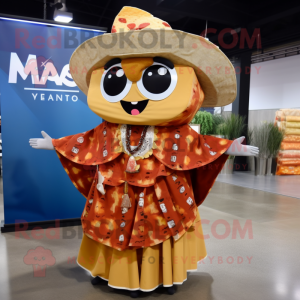 nan Nachos mascot costume character dressed with a Wrap Dress and Earrings