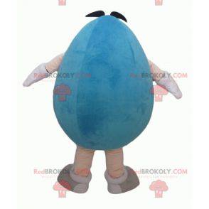 Mascote gigante gordo e engraçado do M&M azul - Redbrokoly.com