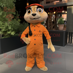 Oranje Meerkat mascotte...