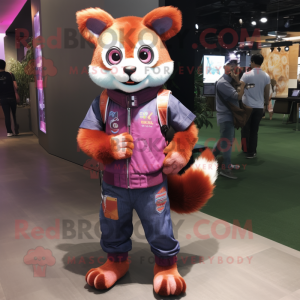 Purple Red Panda mascotte...