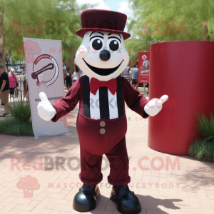 Maroon Mime maskot kostume...