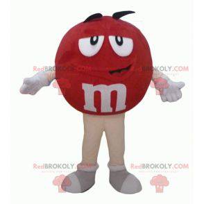 Mascotte de M&M's rouge géant dodu et drôle - Redbrokoly.com