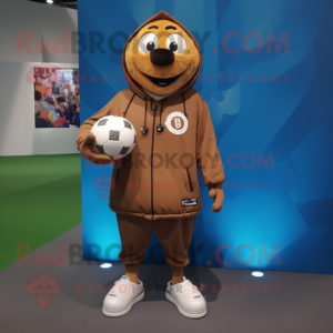 Brauner Fußball Maskottchen...