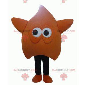 Mascota estrella naranja y negra gigante y divertida -