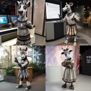 Sølv Okapi maskot kostume...