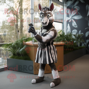 Zilver okapi mascotte...