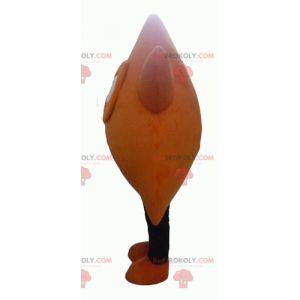 Mascote estrela gigante e engraçada laranja e preta -