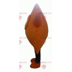 Mascote estrela gigante e engraçada laranja e preta -