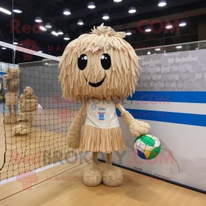 Beige Volleyball Net maskot...