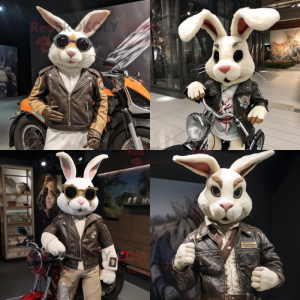 Cream Wild Rabbit maskot...