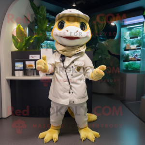 Cream Geckos maskot kostume...