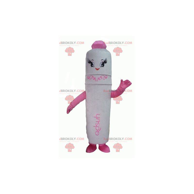 Mascot kæmpe pen hvid og lyserød - Redbrokoly.com