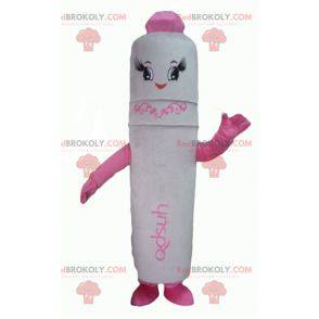 Mascote gigante caneta branca e rosa - Redbrokoly.com