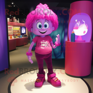 Magenta duftlys maskot...