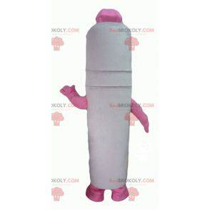 Jätte maskotpenna vit och rosa - Redbrokoly.com
