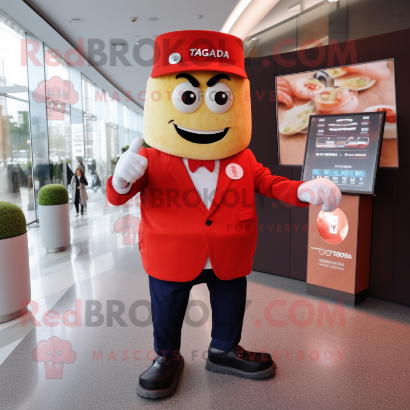 nan Lasagna mascot costume character dressed with a Suit Jacket and Digital watches nan Lasagna mascot costume character dressed with a Suit Jacket and Digital watches