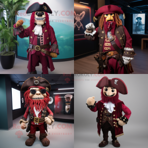 Rödbrun Pirate maskot...