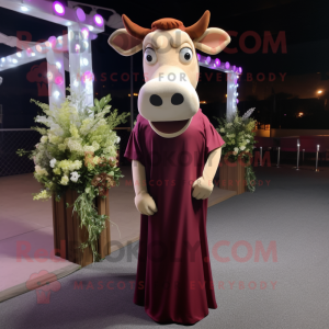 Maroon Jersey Cow maskot...