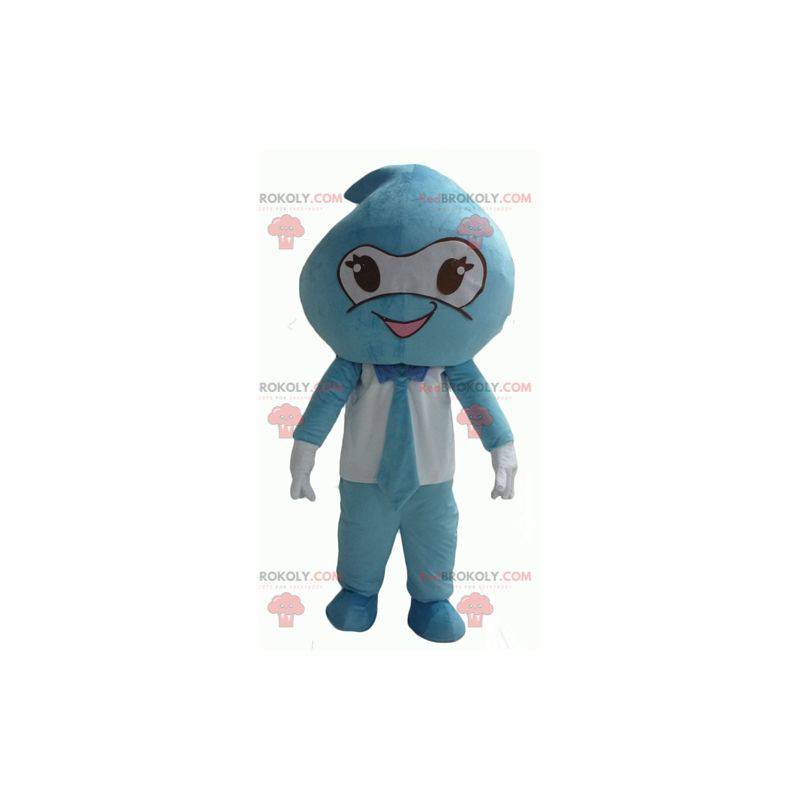 Riesige Wassertropfen blau und weiß Schneemann Maskottchen -