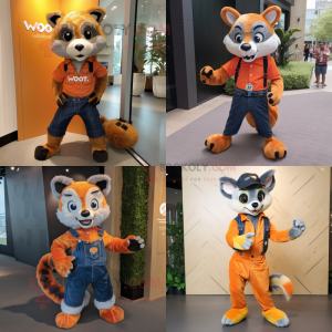 Orange Civet maskot drakt...