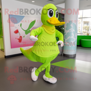 Lime Green Swan mascotte...