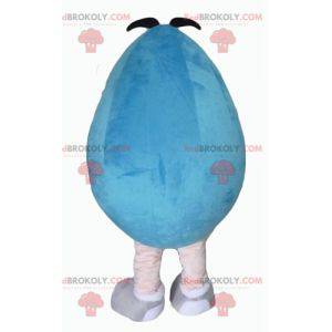 Mascote gigante gordo e engraçado do M&M azul - Redbrokoly.com