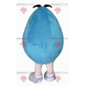 Mascota azul gigante regordeta y divertida de M&M -