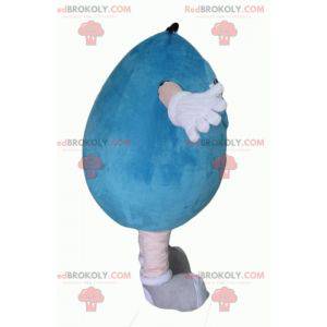 Mascota azul gigante regordeta y divertida de M&M -