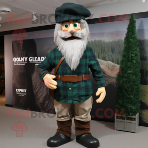 Forest Green Civil War Soldier mascot costume character dressed with a Flannel Shirt and Hat pins