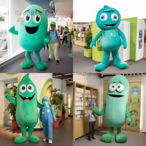 Cyan Green Bean mascotte...